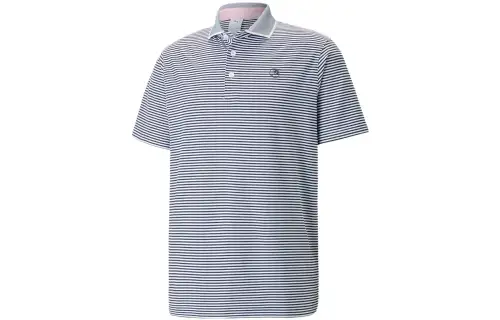 PUMA AP MATTR Polo Shirts Men's Marine Blue Polo Collar Moderate Straight Fit