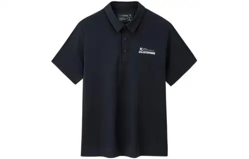 ANTA Polo Shirts Men's Black Polo Collar Moderate Straight Fit