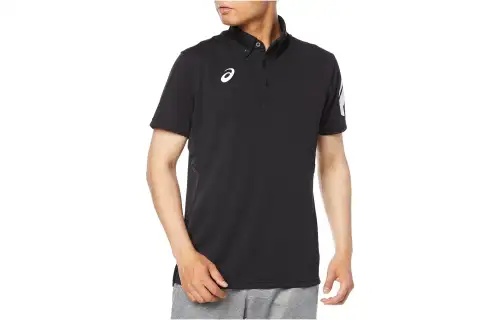 ASICS Polo Shirts Men's Black Polo Collar Moderate Straight Fit