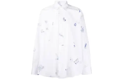 Vetements Graffiti Print Oversized Long Sleeve Shirt