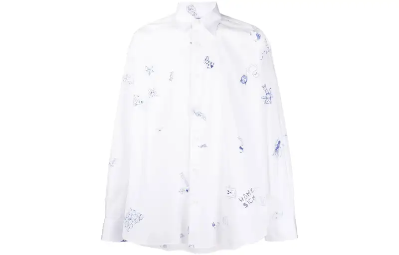 Vetements Graffiti Print Oversized Long Sleeve Shirt