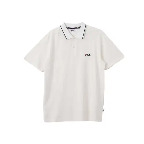 FILA Polo Shirts Men's White Polo Collar Moderate