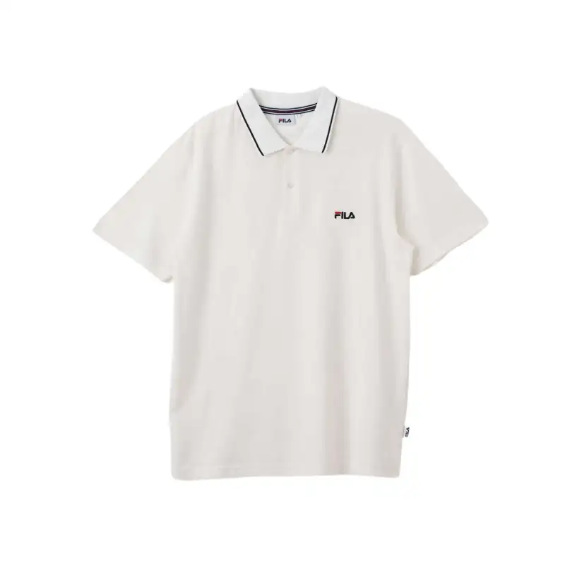 FILA Polo Shirts Men's White Polo Collar Moderate