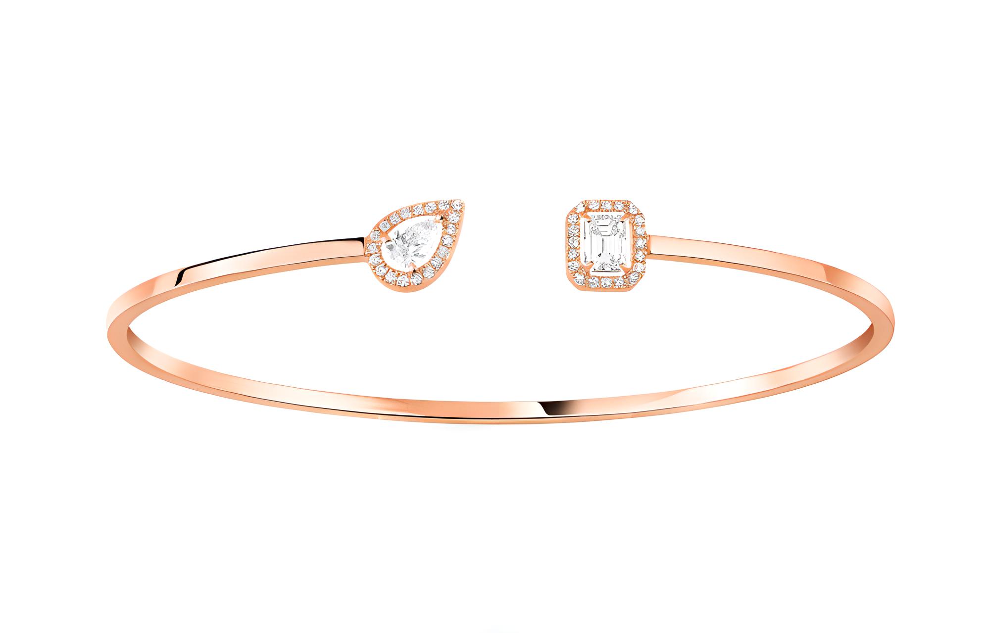 MESSIKA Messika MY TWIN TOI & MOI elastic thin rose gold diamond bracelet for women