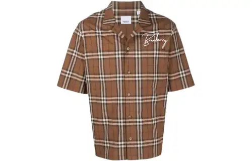 Burberry Shirts Men's Brown Lapel Moderate Other