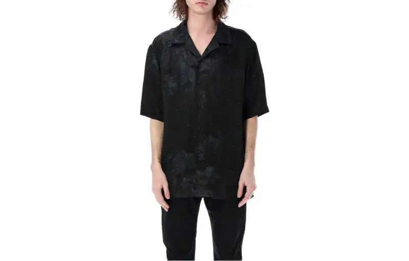 OFF WHITE Shirts Men's Black Lapel Moderate Shirt