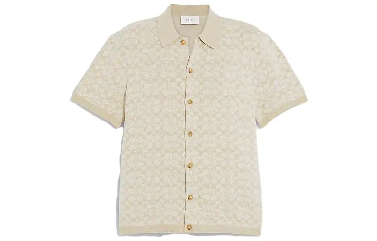 COACH SS23 Polo Shirt Men's Beige
