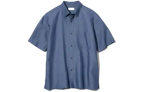 UNIQLO Shirts Men's Sea Blue Lapel Moderate Other