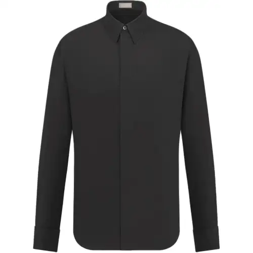 DIOR Shirts Men's Black Pointed Collar Moderate Other