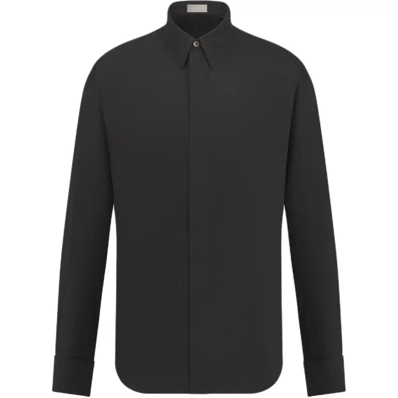 DIOR Shirts Men's Black Pointed Collar Moderate Other