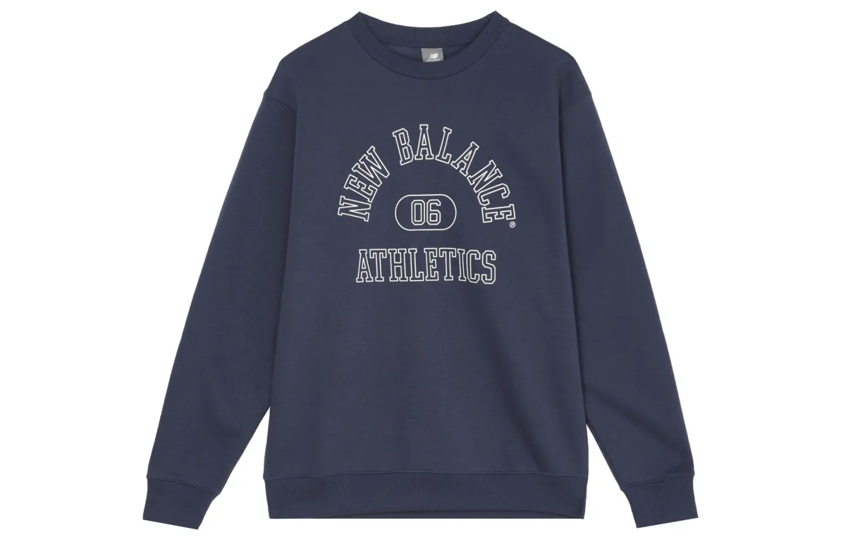 New Balance Graphic French Terry Sweat Crew Sweatshirt Men's Marine Blue