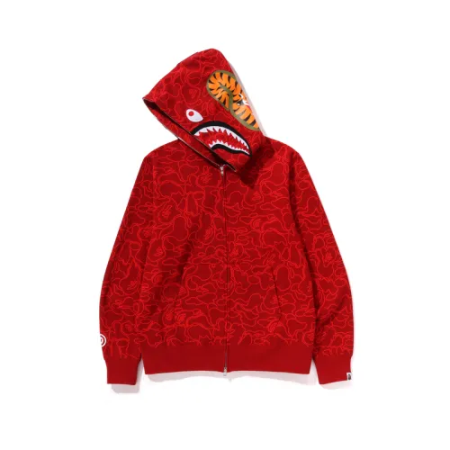 A BATHING APE Sweatshirts Men's Red RDX Hooded Moderate Regular