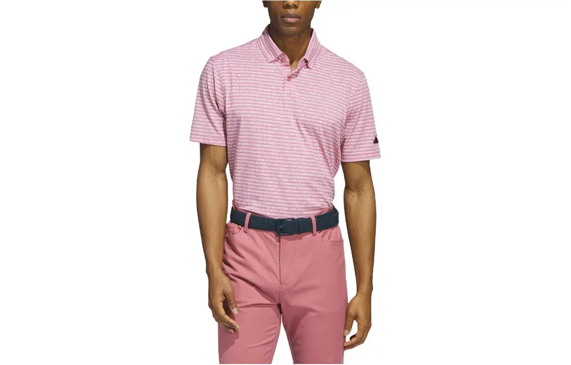 Adidas Go to Striped Golf Polo Shirt Polo Shirt Men's Stratum Powder