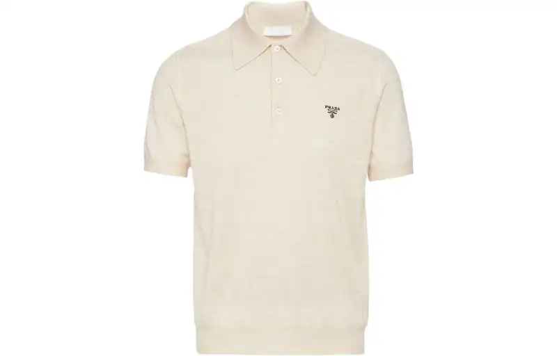 PRADA Logo-embroidered Cashmere Polo Shirt