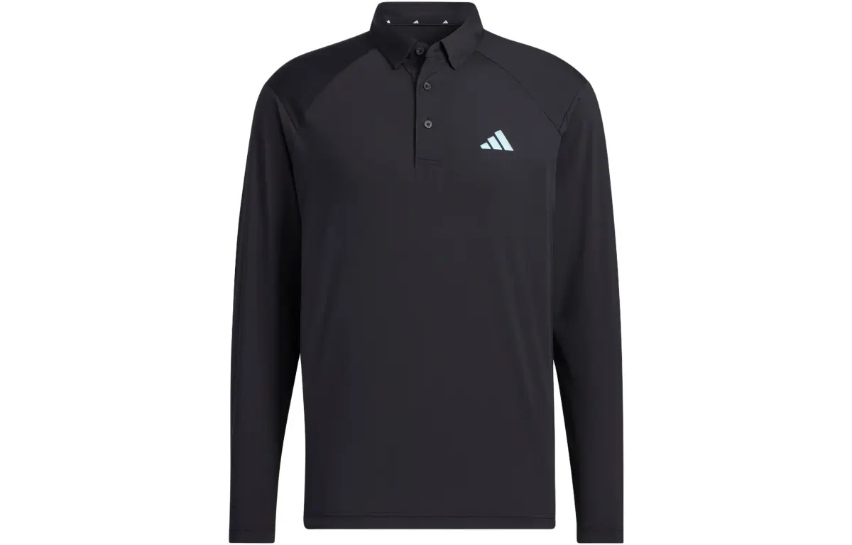 Adidas Polo Shirts Men's Black Polo Collar Moderate Straight Fit
