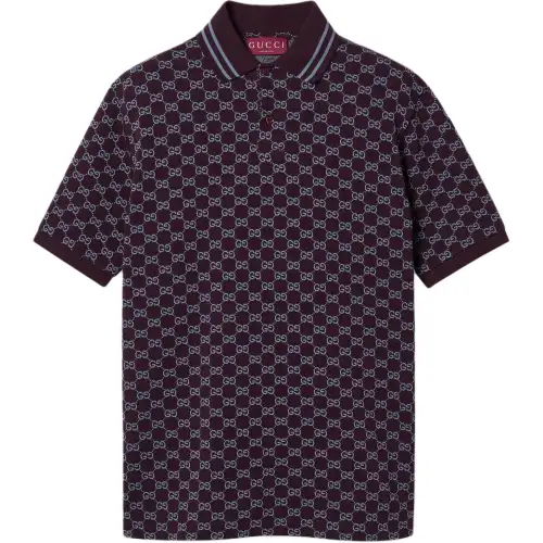 GUCCI All Over Monogrammed Collared Polo Shirt