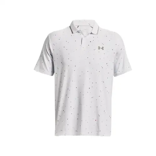 Under Armour Iso Chill Polo Shirts Men's White Polo Collar Moderate Straight Fit