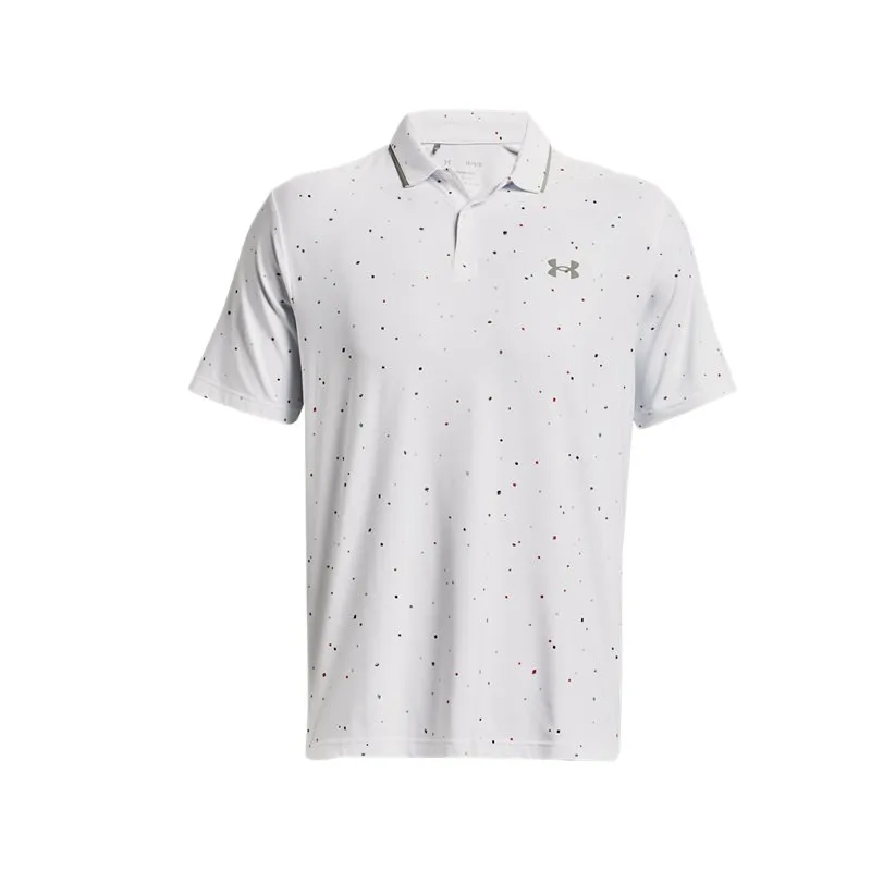 Under Armour Iso-Chill Polo Shirts Men's White Polo Collar Moderate Straight Fit