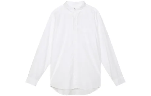 UNIQLO Shirts Unisex White Pointed Collar Moderate Shirt