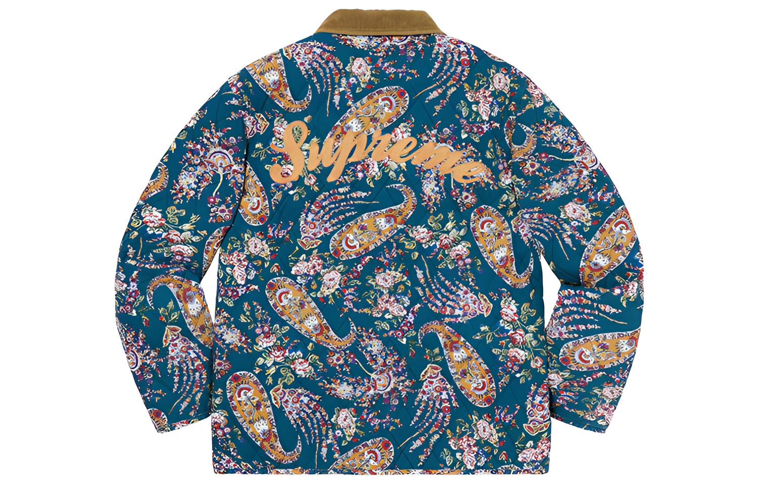 Куртка Supreme Quilted Paisley Jacket (синяя) — фото 2