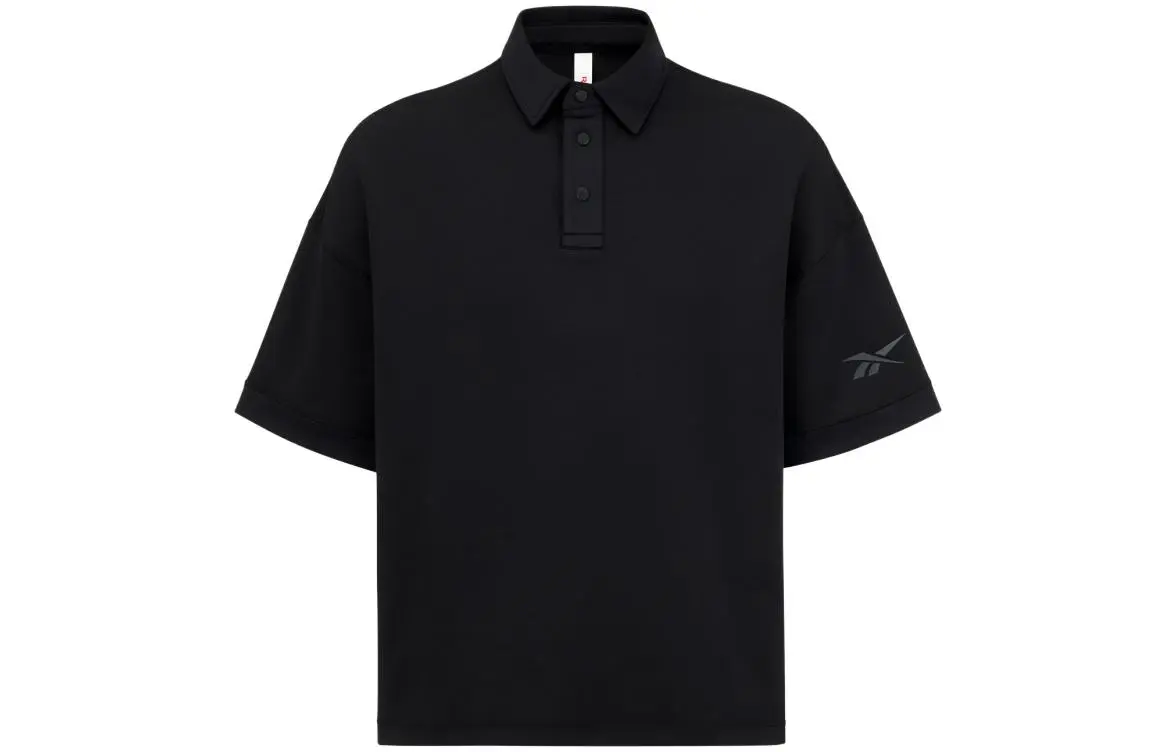 Reebok Polo Shirts Unisex Black Moderate Straight Fit