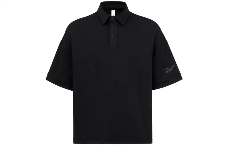 Reebok Polo Shirts Unisex Black Moderate Straight Fit