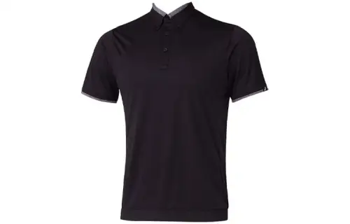 ASICS Polo Shirts Men's Black Pointed Collar Moderate Straight Fit