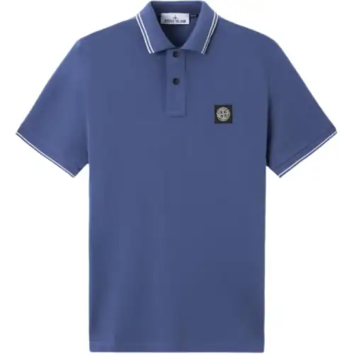 STONE ISLAND Logo Patch Short Sleeved Polo Shirt