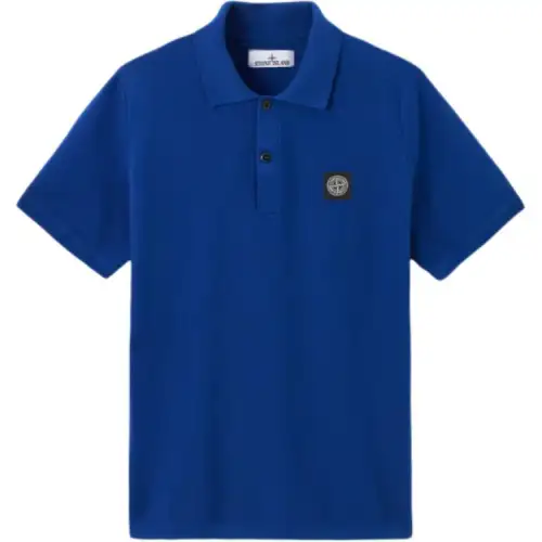 STONE ISLAND Short Sleeved Knitted Polo Shirt