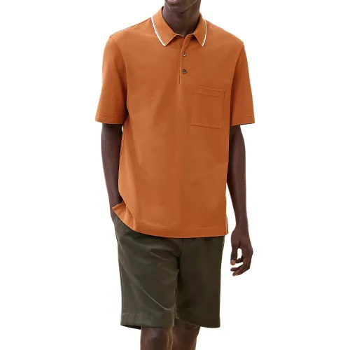HERMES FW24 Polo Shirt Men's Pumpkin