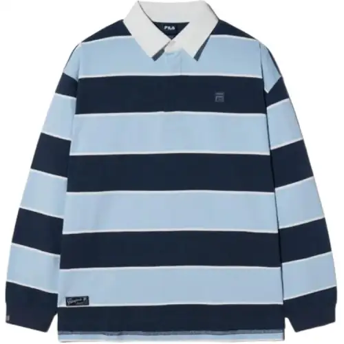 FILA Polo Shirts Unisex Blue Polo Collar Moderate Other