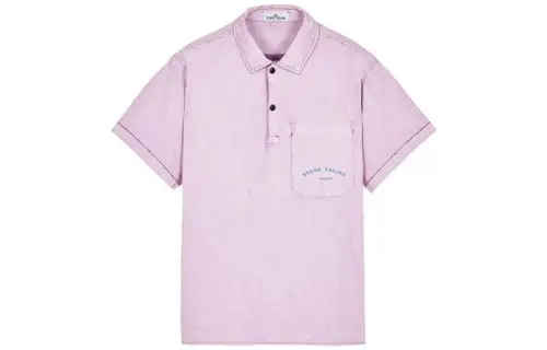 STONE ISLAND Shirts Unisex Pink Square Collar Moderate Other