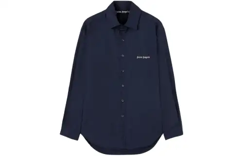 PALM ANGELS Logo Embroidered Long Sleeved Shirt