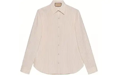 GUCCI Washed Striped Long-sleeve Shirt