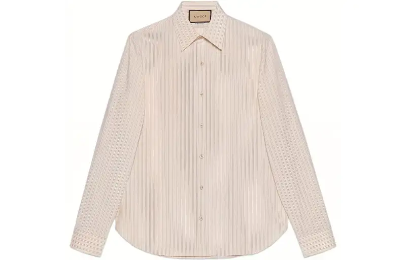 GUCCI Washed Striped Long-sleeve Shirt