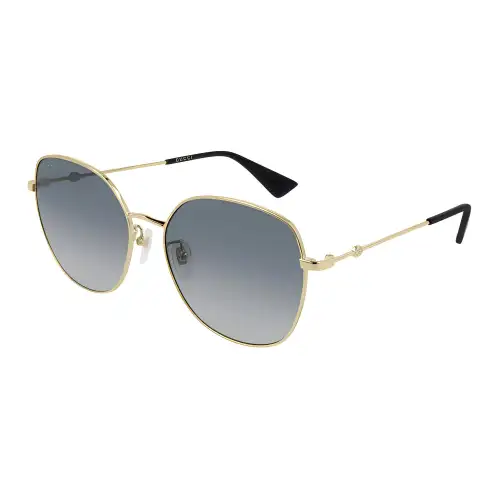 GUCCI Irregular Shape Sunglasses Unisex Gold