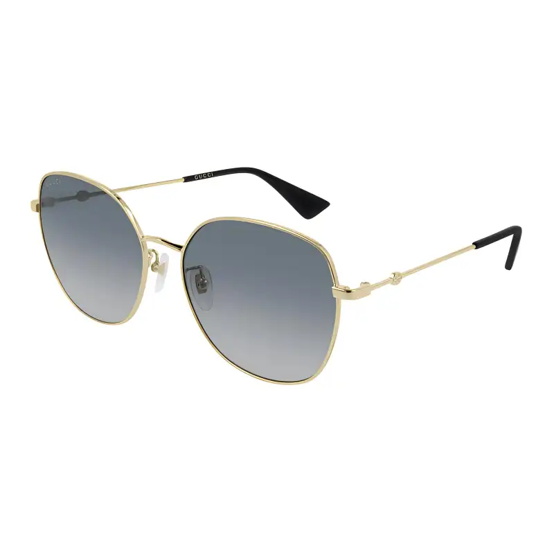 GUCCI Irregular Shape Sunglasses Unisex Gold