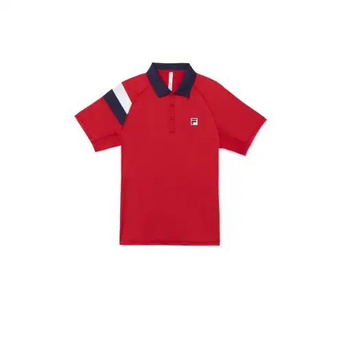 FILA Essentials Polo Shirt Men's Red/Marine Blue/White
