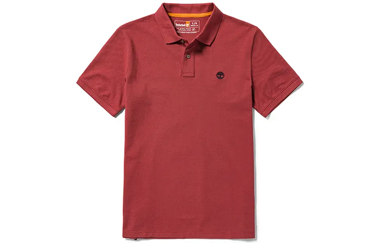 Timberland Polo Shirts Men's Sauce Red Polo Collar Moderate Straight Fit