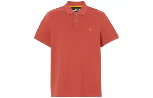 Timberland Polo Shirts Men's Red Polo Collar Moderate Straight Fit