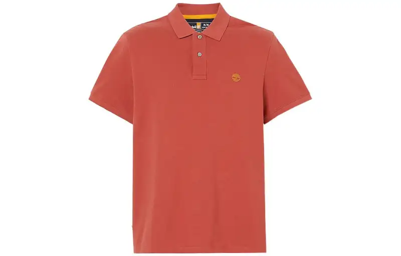 Timberland Polo Shirts Men's Red Polo Collar Moderate Straight Fit