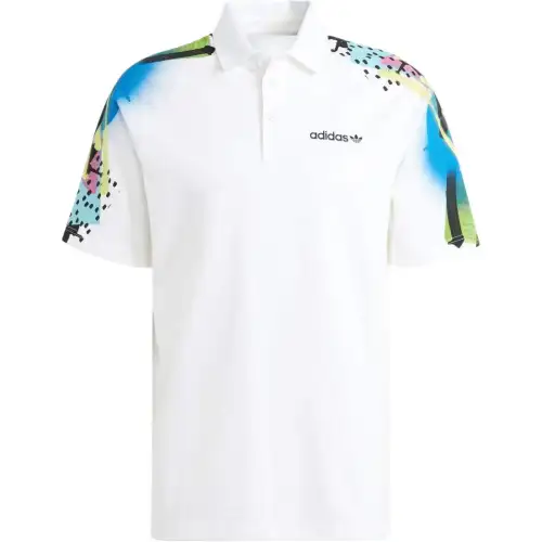 Adidas Originals Polo Shirts Men's White Polo Collar Moderate Straight Fit