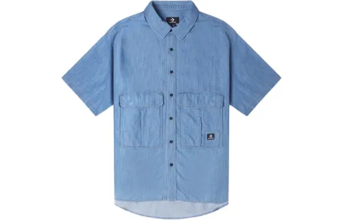 Converse Shirts Men's Blue Lapel Moderate Shirt