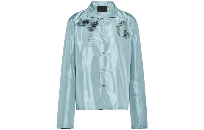 PRADA Shirts Men's Blue Lapel Moderate