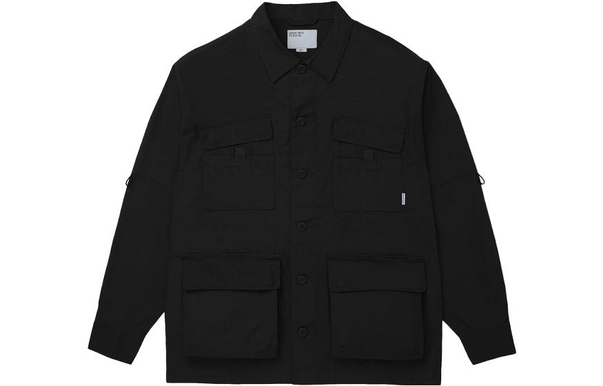 Carhartt WIP SS23 Military military series multi-pocket long-sleeved shirt men's black