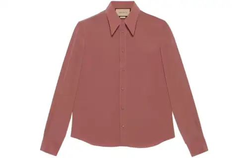 GUCCI Shirts Men's Brick Red Lapel Moderate Other