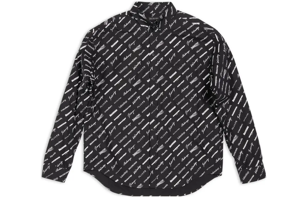 Balenciaga Logomania All Over SS23 Shirt Men's Black