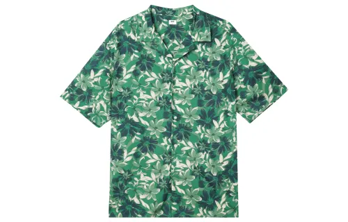 UNIQLO Shirts Men's Turquoise Half Open Collar Moderate Other