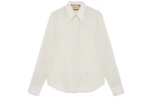 GUCCI Shirts Men's White Pointed Collar Moderate Other