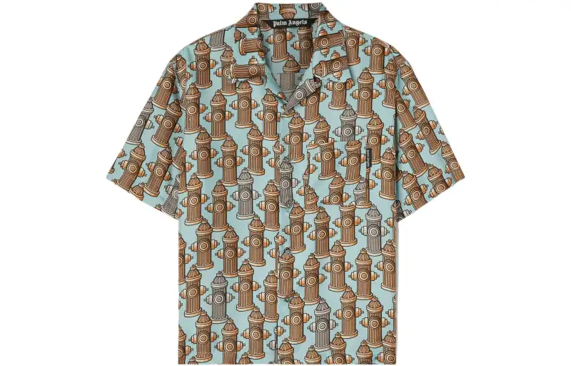 PALM ANGELS Fire Hydrant Pocket Bowling Shirt